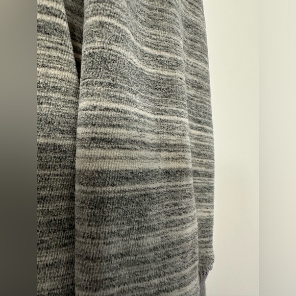 Madewell MWL 3/4 zip mock neck space-dyed velour striped pullover cozy medium - Picture 11 of 13